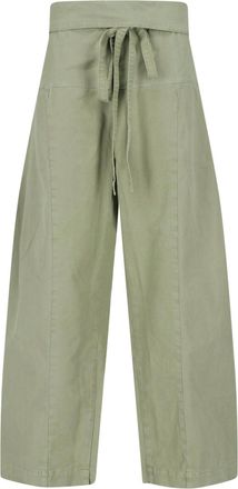 Matteau Cropped Wide-Leg Trousers with Self-Tie Belt