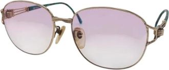 Saint Laurent Pre-owned Accessories, female, Blue, Size: ONE SIZE Pre-owned Metal Sunglasses Frame