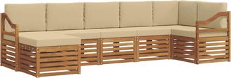 vidaXL Conjunto De Sof&aacute;s De Exterior 7 Uds. Natural Y Beige Vidaxl