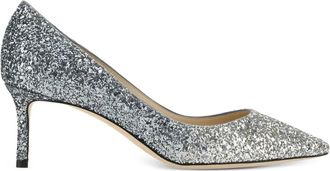 Jimmy Choo London 60 mm Romy pumps met glitters - Zilver