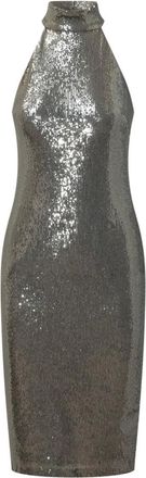 Ralph Lauren Abito midi a colonna con paillettes e collo alto - - Dresses - Donna - Grigio - XS