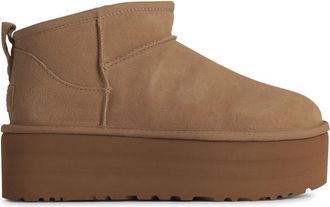 UGG Ultra Mini Beige Suede Boots