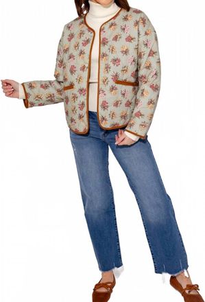 THML Clothing Floral Quilted Jacket In Multi-Color