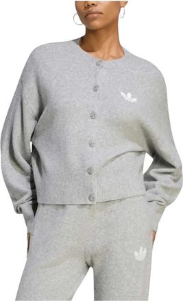adidas Essentials Knit Cardigan - Dames - Fitness - Grijs - M - Katoen - Fitness