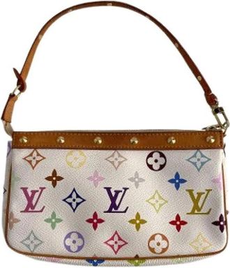 Louis Vuitton Pre-owned Canvas Clutch - Dames - Vintage Mini Tas - Wit - ONE Size - Vintage