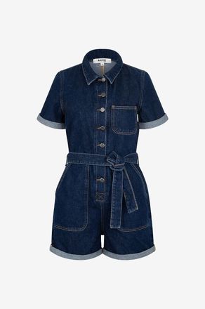 Balzac Paris Denim-Kurzoveral Floralie Bleu Minuit