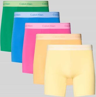 Calvin Klein Underwear Trunks im 5er-Pack mit elastischem Logo-Bund in GELB, Gr&ouml;&szlig;e XXL