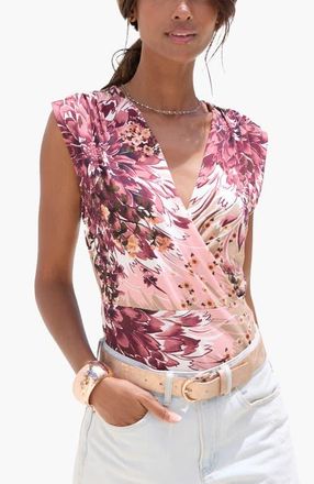 Lascana Womens Wrap Look Top in Taupe Berry at Nordstrom, Size 2