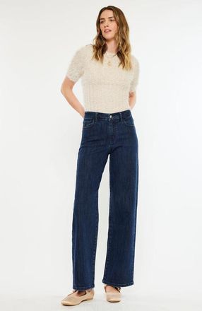 Kancan Norie High Rise Wide Leg Jeans in Dark Wash at Nordstrom, Size 27