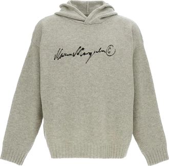 Maison Margiela Relaxed-Fit Hoodie with Brushstroke Logo by MM6