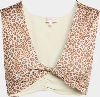 Ramy Brook Oliwia Leopard-Print Bikini Top