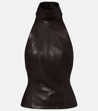 Magda Butrym Halterneck leather top