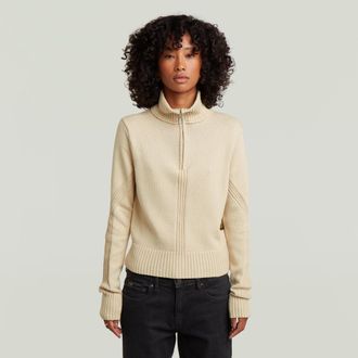 G-Star Milano Half Zip Knit - Wit - Dames