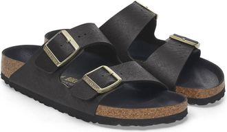 Birkenstock Womens Arizona Birko Flor Slide Sandal In Black