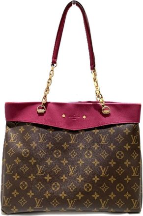 Louis Vuitton Brown Purple Monogram Canvas Tote Bag (Pre-Owned)
