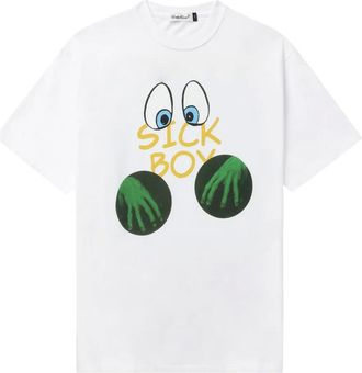 Undercover Katoenen T-shirt met grafische print - Wit