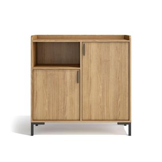 HERDASA Aparador entrada de melamina roble dorado 88x90x33 cm