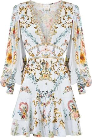 Camilla Button Front Frill Dress Seville Sweetheart - Dames - Korte kleedjes - Veelkleurig - XS - Kleedjes