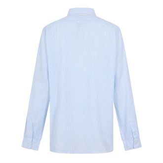 Woolrich Mens Wool Stripe Shirt in Light Blue - Size 2XL