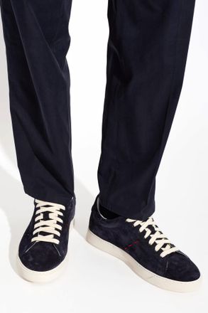 Kiton Suede Sports Shoes, Mens, Navy Blue