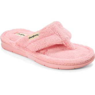 Dearfoams Wrenley Terry Thong Flip Flop Slipper in Coral Cream at Nordstrom, Size X-Large