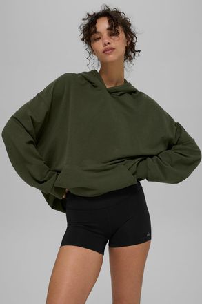 Alo | Double Take Hoodie in Green Olive, Size: 2XL