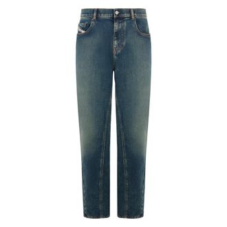 Diesel Straight Jeans, male, Blue, Size: W36 Straight jeans in dark blue denim elegant