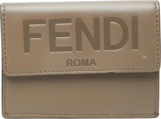 Fendi Grayish Leather Wallet (Tri-Fold) (Pre-Owned)