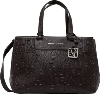A|X Armani Exchange Bolso Shopper con Logo en Relieve - Bags - Mujer - Marr&oacute;n - ONE SIZE