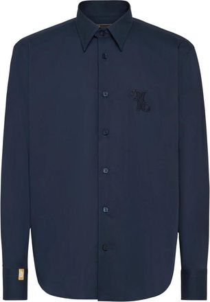 Billionaire Boys Club Geborduurd katoenen overhemd - Heren - Casual Overhemden - Blauw - 2XL - Katoen - Overhemden