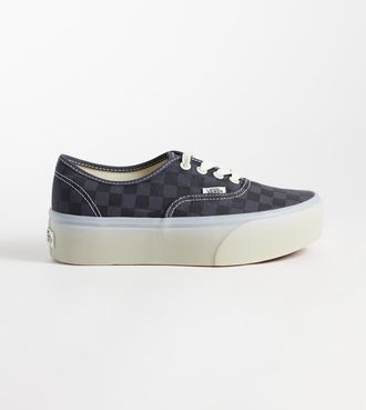 Vans Authentic Stackform sneakers a quadri nere e grigie-Nero