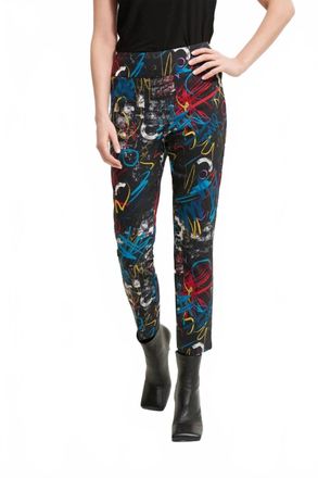 Joseph Ribkoff Lydia Crop Pant In Black/multi