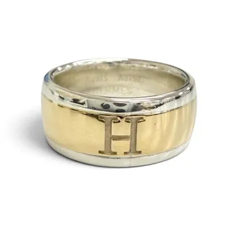 Herm&egrave;s Gold Silver Gold (18K) Silver 925 Band Ring (Pre-Owned)