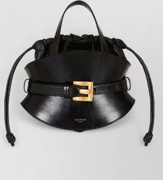 Balmain shuffle mini leather bucket bag