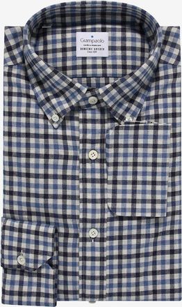 Giampaolo Hemd aus Baumwolle mit zweifarbigen Vichykaros mit gekn&ouml;pftem Kragen