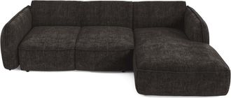 Sia Home Sof&aacute; cama esquinero derecho 4 plazas terciopelo tramado antracita
