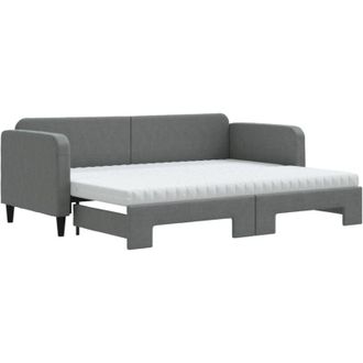vidaXL Vidaxl - Sof&aacute; Cama Nido Con Colch&oacute;n Tela Gris Oscuro 80x200 Cm