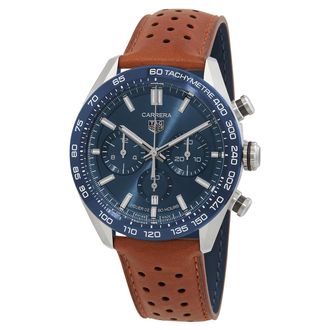 Tag Heuer Pre-owned Tag Heuer Carrera Chronograph Automatic Blue Dial Mens Watch CBN2A1A.FC6537