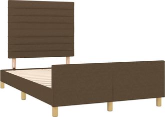 vidaXL Estructura De Cama Sin Colch&oacute;n Tela Marr&oacute;n Oscuro 120x190 Cm Vidaxl