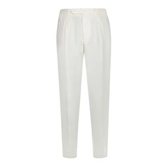 Dell'Oglio Slim-fit Trousers, male, White, Size: L White Stylish Trousers for Men