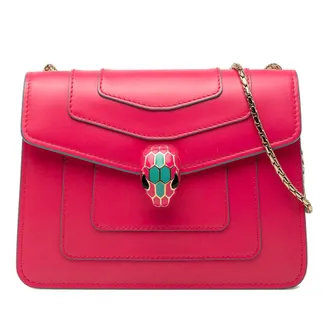 Bulgari Pre-owned Bvlgari Small Leather Square Serpenti Forever Chain Crossbody Ladies GU1SILTUW1JSQJXS
