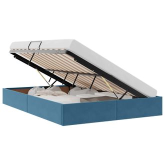 vidaXL Estructura De Cama Ottoman Azul Oscuro 140 X 200 Cm Terciopelo Vidaxl