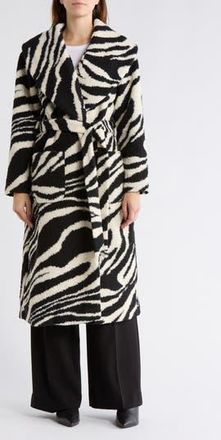 Hutch Elea Zebra Stripe Coat in Black/White Zebra at Nordstrom Rack, Size Xx-Small