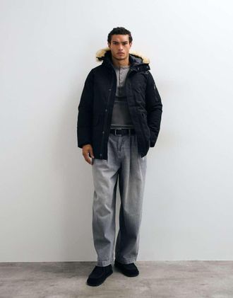 Schott NYC parka imbottito nero
