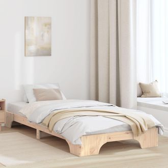 Berkfield Home Bed Frame Natural Pine Wood 90 x 200 cm Durable Bed Frame in Brown