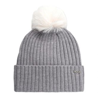 HUGO BOSS Lonie Muts - Dames - Hoeden - Grijs - ONE Size - Wol - Accessoires