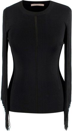 Christopher Kane Black Tassel Sleeved Top Size XS