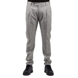 Berwich Retro Lange Broek - Heren - Broeken - Grijs - Maat: M Wol