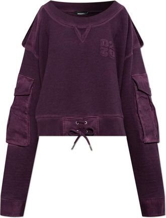 Dsquared2 Felpa Oversize - - Sweatshirts & Hoodies - Donna - Viola - S