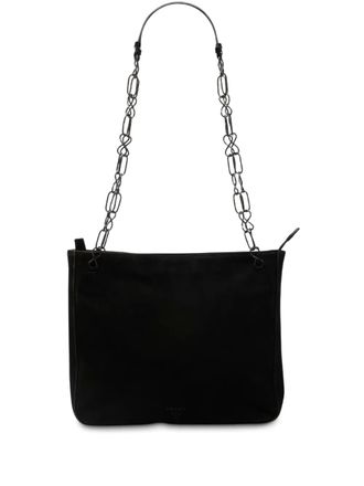 Prada 2000-2025 Suede Chain shoulder bag - women - Suede - One Size - Black